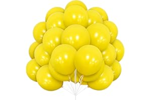 YOYOIN Ballons Jaune, 30 pcs ballons jaunes en Latex 12 pouces 30,5 cm Ballon Jaune avec Ruban pour Femmes Garçons Filles Anniversaire fête Halloween pique-nique douche de Mariée Décorations fête Detournesol