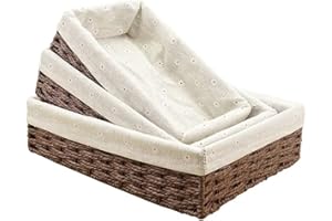 BETTSCHLANGE Aufbewahrungskorb, Korb Geflochten aus Papierseil, Körbchen Wickeltisch Organizer, Korb Aufbewahrung für Badezimmer Spielzeug Kinderzimmer Wohnzimmer, Kaffee