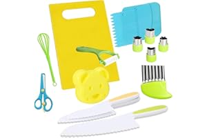 CUPERINOX Kit cuisine 2 ans | Set couteau Montessori 17 pièces | Ustensiles de cuisine ludique | Couteau chef club sécurisé | Ensemble de cuisine miniature | Kit Montessori cuisine | Couteau bébé