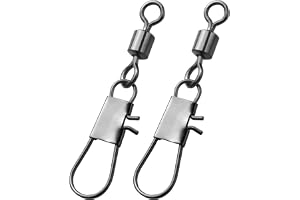 9KM DWLIFE Fishing Swivel Snaps Terminal Tackle 50Pcs,High Strength Rolling Swivels Clips Connector for Saltwater Freshwater