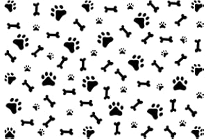 QUANYUCHANG Set of 76 Dog Decor Stickers Dog Paw Decal Paw Print Sticker Dog Bones Stickers Dog Room Decor Removable Vinyl DIY Art Animal Footprint Mural for Kids Nursery Bedroom