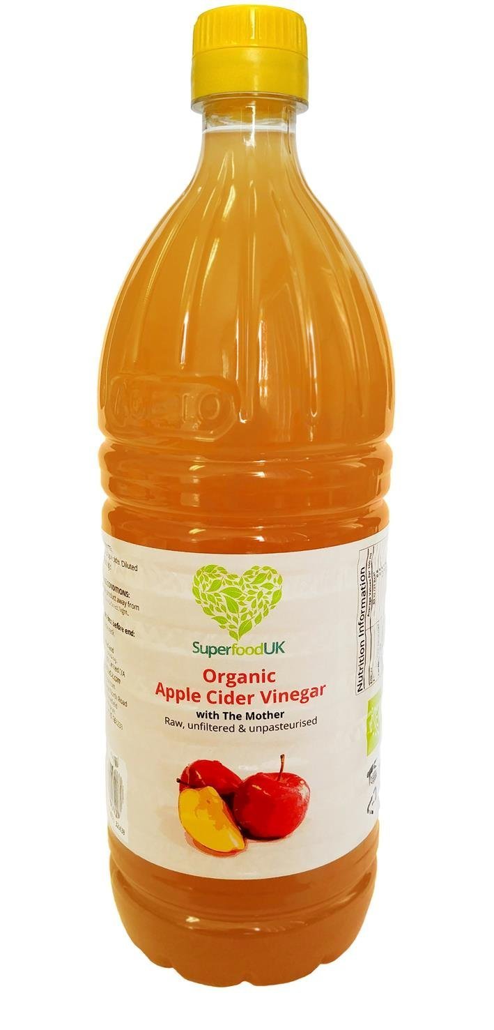 SuperfoodUK Organic Apple Cider Vinegar with Mother, Raw, Unfiltered