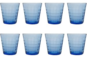 Duralex Prisme - Juego de Vasos Bajos de Colores - para Agua o Zumo - Azul - 275 ml - Pack de 8