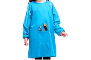 MESU Children's Art Smock Kids Waterproof Artist Painting Apron Long Sleeve Children Apron