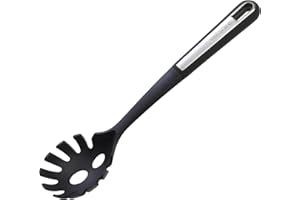 Wiltshire Aspire Spaghetti Spoon, Pasta Spoon with Portion Measurement, Serving Spoon, Heat-Resistant Utensil, Non-Stick, Non-Scratch, Anti-Slip Soft Touch Handle, Grey & Silver, 34x7.3x5.5cm