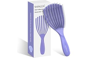 Brosse Cheveux - SHINLEA Brosse Demelante Cheveux, Brosse a Cheveux pour Séchage et Coiffage des Cheveux - Réduit la Ccasse, élimine les Nœuds,Peigne Cheveux Bouclés pour Femme, Homme, Enfant(Violet)