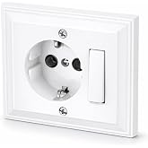Recessed Outlet, Universal Switch, All in One, G1 Series Pure White