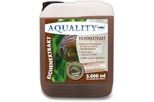 AQUALITY AQUARISTIK & GARTENTEICH AQUALITY Aquarium Eichenextrakt (Senkt den pH-Wert für artgerechtes und weiches Wasser - Optimal für Fische aus tropischen Weichwassergebieten Diskus und Skalare), Inhalt:5 Liter