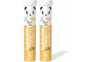 Panda Tea - Hydratation & Énergie - Citron et Passion- 40 Pastilles sans sucre - Electrolyte Ultra Hydratation - Idéale pour le Sport et le Quotidien
