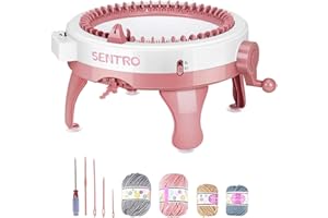 SCOUTTEEMO Knitting Machine 48 Needles, Sentro Knitting Loom Machine, Spinning Knitting Loom Circular Weaving Rotating Machine, Manual Knit Loom Machine with Row Counter for DIY Weaving Socks Hats Scarves(Red)