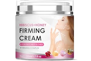 Hibiscus and Honey Firming Cream, Hocossy Neck Firming Cream, Skin Tightening Cream With Collagen for Anti-Wrinkle Anti Aging and Double Chin Reducer, Skin Firming and Tightening Lotion 50ML