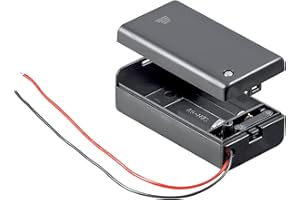 Battery Holder for 1 x 6LR61 9 V Battery with Lid Black cablepelado®