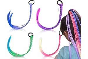 ‎ZOETEKWAY ZoeTekway 4 kolorowe pasemka do włosów dla dzieci, do wplatania włosów dla dziewczynek, na przyjęcia urodzinowe i dla dzieci