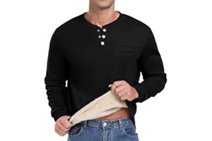 Sailwind Herren Henley Sweatshirts Mit Plüsch Waffel Langarm T Shirt Warm Thermo-Oberteile Lässiger Winter Pullover Sweater Für Männer
