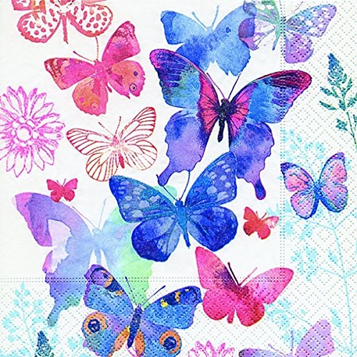 Preisvergleich Produktbild Motivserviette 25x25cm Schmetterling