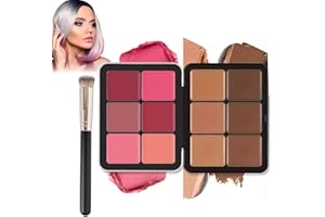 AIDODIA 12 Colors Palette Maquillage Avec Stylo, Palette Makeup, Cream Blush Palette for All Skin, Maquillage Bronzer, Waterproof, Maquillage Longue Tenue Pour Une Peau Impeccable (C)