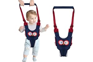 Ocanoiy Baby Walking Harness Handheld Walker Assistant Belt (DarkBlue Owl) | Adjustable Toddler Infant Walker Harnesses Standing Up and Walking Learning Helper With Detachable Crotch for 9-24 Month Old