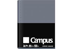 Kokuyo Campus Loseblatt-Papier für Ordner, Business-Typ, glattes Schreiben, A4, 5 mm Raster, liniert, 30 Löcher, 100 Blatt, pH-neutral, blutungsbeständig, Japan Import (NO-G806S-5N)