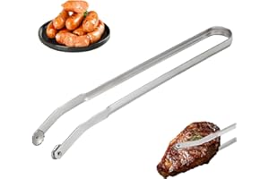 YEJAHY Pince à barbecue rotative en acier inoxydable de 38 cm - Longue pince de cuisine - Pour la cuisson, les saucisses et les saucisses