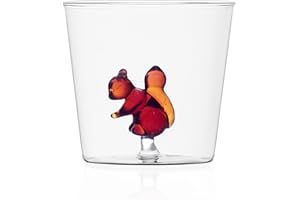 Ichendorf Milano Tumbler Scoiattolo | Collezione Animal Farm | 35 cl | Vetro Borosilicato | Fatto a Mano