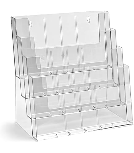 Présentoir à Prospectus DIN A5 Transparent - Lot De 5 - Taymar - 16x21,8 Cm - Pour Dépliants, Brochures