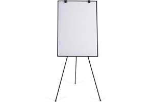 Boardsplus Lavagna Portablocco Magnetico Nero, Lavagna A Fogli Mobili Treppiede Economico, Cornice in Aluminio Nero Anodizzato, Dimensioni Pannello Euro - 700 x 1000 mm