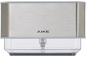 AIKE AK1061 Dozownik mydła ze stali nierdzewnej 240 ml z wbudowaną gąbką - 2 w 1 ręczny dozownik detergentu z gąbką do naczyń