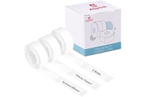 ‎ASPRINK Thermoetikett Selbstklebendes Etikett – Q30 Q30S Klebeetiketten Aufkleberpapier Thermoetikettenband Wasserdicht, geeignet für Zuhause, Name, 3 Rollen, 210 Etiketten/Rolle, 14 mm x 30 mm (Weiß)