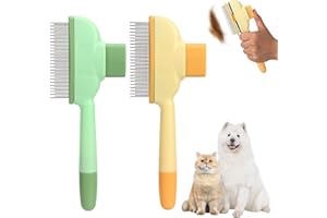 LFBEST 2pcs Brosse Chat, Brosse pour Chat et Chien Autonettoyant, Smart Brush Chats Peigne pour Chats pour poils longs et courts, Idéal pour le Massage et le Toilettage