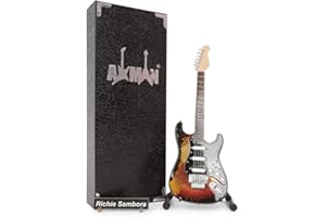 AXMAN Richie Sambora (Bon Jovi) Miniature Guitar Replica - Music Gifts - Handmade Ornamental 1/4 Scale - Includes a Display Box, Name Tag and Miniature Guitar Stand