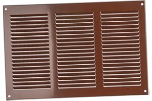 EUROPLAST 300x200mm Grille de Ventilation avec Moustiquaire - Grilles d'aération en Métal - Acier, Marron