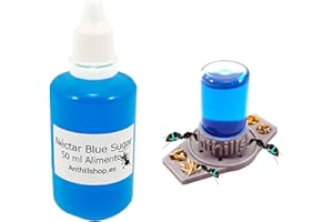 AS AnthillShop Food for Ants Blue Sugar 50ml plus a 3D Drinker with 4 Drops - Irresistible for Your Ants - Can't miss in your anthills - Essential food for your ants