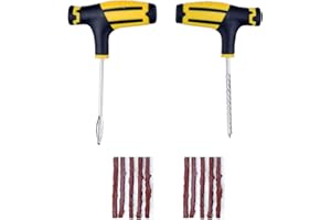 ARTGHJL Kit de Reparación de Neumáticos, Kit Antipinchazos Coche, Kit Repara Pinchazos Coche, Kit Antipinchazos Moto, con 10pcs Mecha Pinchazos para Coche, Moto, Camiones, ATV, Tractores, SUV