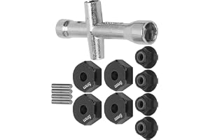 rc Svart Wheel Hex Adapter för 12mm 1/10 Bilar + Halkfri Mutter + Bult + Cross Wrench Modellspel Del