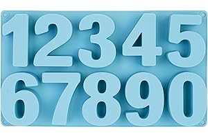 Seifenprofis Zahlen 0-9 Groß(5,6cm Zahlen) 3D-Zahlenform, Silikonform, Seifenform, Backform, Schokoladenform, Beton, Kuchen, 22,5 * 12,8 * 2.6CM