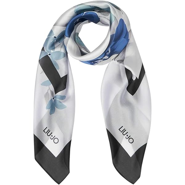 Foulard Liu Jo LOVE CHARM Blu - 120x120 Cm, Lavabile In Lavatrice, Design Elegante