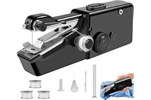 BEMKUUFGLI Handnähmaschinen, Tragbare Mini Handnähmaschine mit Unterfaden, Mini Nähmaschine für Anfänger für DIY-Nähprojekte zu Hause, Nähmaschinen mit Zubehör für Kleidung Vorhänge Plüschtiere