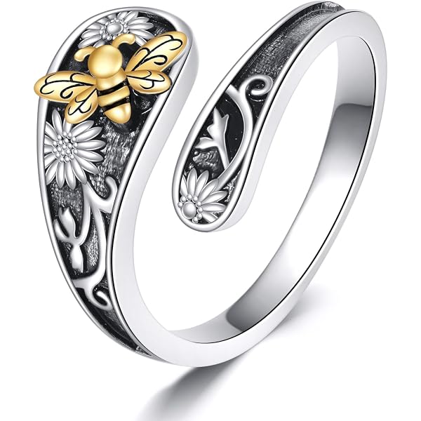 Silver Turquoise Spoon Style Ring – Adjustable Celtic Knot Tree Of Life Vintage Thumb Ring - View #6