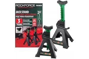 ROCKFORCE PROFESSIONAL TOOLS Reposapiés para coche(3TONNES-420max) - Soportes de gato estabilizadores, juego de 2 - Altura de elevación 280 mm - 420 mm. Elevador de coche - Soportes para automóviles 3 toneladas, total 6 toneladas