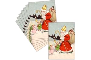 MERCI-FACTEUR.COM Carte Saint Nicolas Vielle Carte - 8 Cartes Postales (3 Formats Dispos) - Carte Saint Nicolas Au Pays Des Merveilles Enneigées