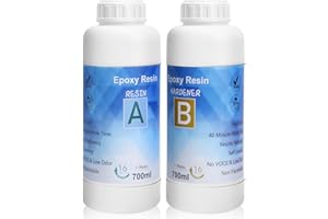 YIIERR 1400ml Epoxidharz Set, Epoxidharz mit Härte,Klares Selbstnivellierendes Blasenfreies Epoxy Resin, 1:1 Mischung Epoxidharz mit Härter für Schmuck, Formen, Wohnkultur, Untersetzer, Ornamente