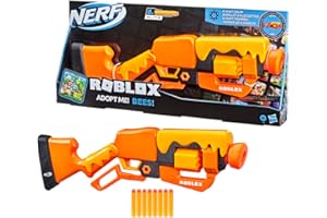 NERF Roblox Adopt Me!: Bees! Lever Action Dart Blaster, Rotating 8-Dart Drum, 8 Elite Darts