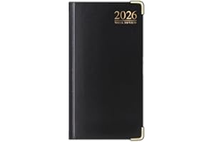 PaulStore 2026 DIARY SLIM LINE WEEK TO VIEW WITH METAL EDGE (Black)