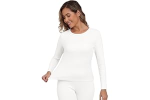 IWOLLENCE Thermal Long Sleeve Top Women Ladies Thermals T Shirt Base Layer Thermal Underwear Warm Fleece Vest Winter Thermal Wear