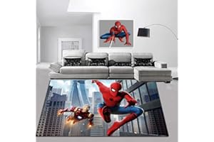 KIKCY Tappeto Spiderman Tappeto Antiscivolo per Bambini in Stile Europeo e Americano in Stile Cartone animato-80 * 120cm_TF-59