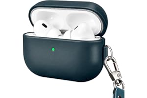 ICARER FAMILY ICARERFAMILY Skórzane etui do AirPods Pro 2 2022, wysokiej jakości, prawdziwa skóra, odporne na wstrząsy, etui ochronne do słuchawek AirPods Pro 2, etui ładujące z otworem (widoczna dioda LED),