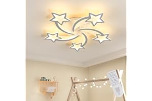 Toolight Plafonnier LED Dimmable 50W 6200LM, Lustre Chambre Enfant avec Télécommande 3000K-6500K, Moderne Luminaire Plafonnier Acrylique pour Chambre d'Enfant Salon Chambre à Coucher Cuisine 65cm