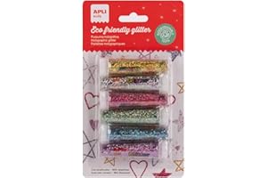 APLI Kids 20072 - Glitter olografico biodegradabile, ideale per costumi e artigianato, 6 barattoli