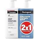 Neutrogena Fórmula Noruega Hidratación Profunda Loción Corporal Hipoalergénica (2 X 750 ml), crema hidratante para piel seca 