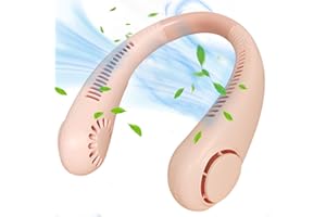 AKOFIC Nacken Ventilator, Persönliche USB Wiederaufladbarer Ventilator, Tragbarer Nackenventilator mit 3 Geschwindigkeiten 360°Einstellbarer, Halsventilator Handfreier Hals Blattloser Ventilator für Reisen